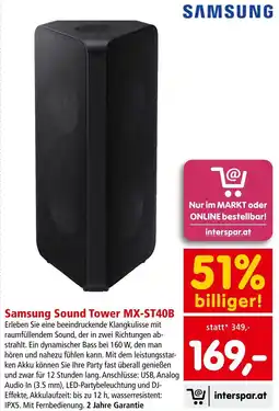 Interspar Samsung Sound Tower MX-ST40B Angebot