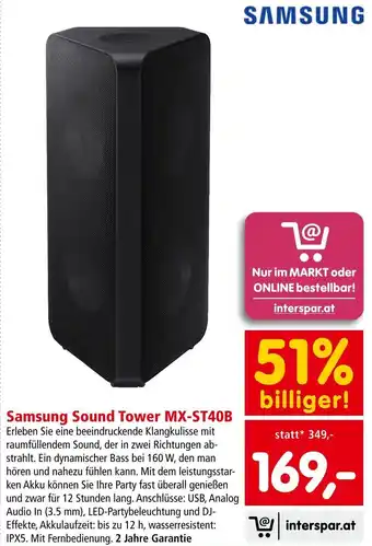 Interspar Samsung Sound Tower MX-ST40B Angebot