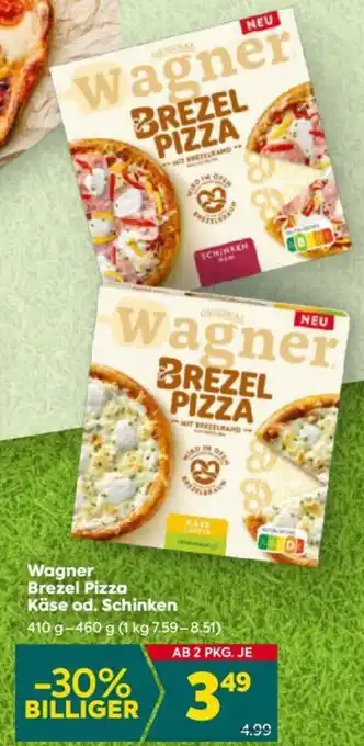 Billa Wagner Brezel Pizza Käse od. Schinken 410g-460g Angebot