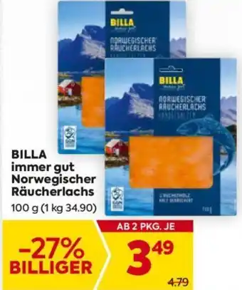 Billa BILLA immer gut Norwegischer Räucherlachs 100 g Angebot