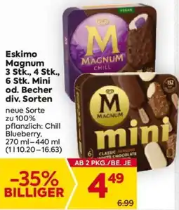 Billa Eskimo Magnum 3 Stk., 4 stk., 6 Stk. Mini od. Becher Angebot