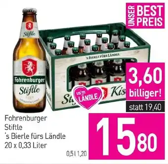Sutterlüty Fohrenburger Stiftle 's Bierle fürs Ländle 20 x 0,33 Liter Angebot
