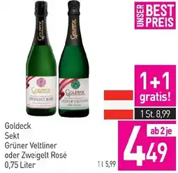 Sutterlüty Goldeck Sekt Grüner Veltliner oder Zweigelt Rosé 0,75 Liter Angebot