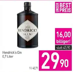 Sutterlüty Hendrick's Gin 0,7 Liter Angebot