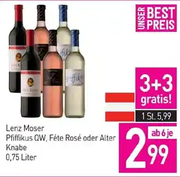 Sutterlüty Lenz Moser Pfiffikus QW, Féte Rosé oder Alter Knabe 0,75 Liter Angebot