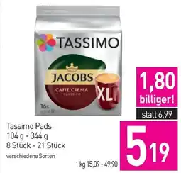 Sutterlüty Tassimo Pads 104 g -344 g Angebot