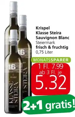 Spar Klasse Steira Sauvignon Blanc Angebot
