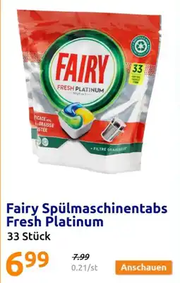 Action Fairy Spülmaschinentabs Fresh Platinum Angebot