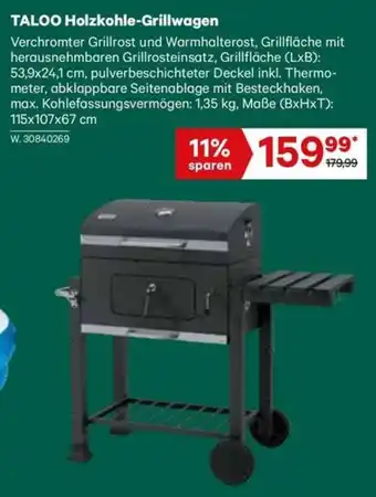 Lagerhaus TALOO Holzkohle-Grillwagen Angebot