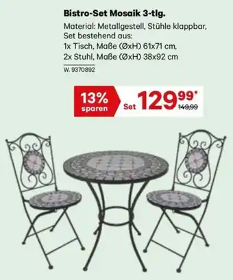 Lagerhaus Bistro-Set Mosaik 3-tlg Angebot