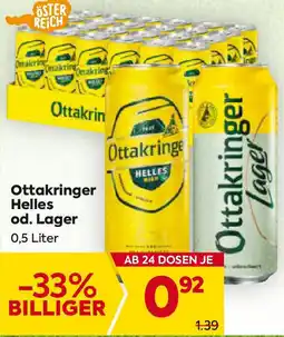 Billa Ottakringer Helles od. Lager 0.5 Liter Angebot