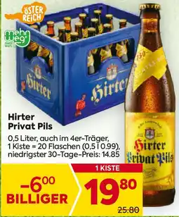Billa Hirter Privat Pils 0.5 Liter Angebot