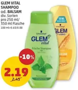 PENNY GLEM VITAL SHAMPOO od. BALSAM 250ml Angebot