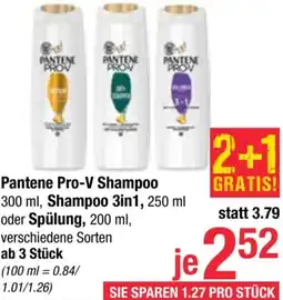 Maximarkt Pantene Pro-V Shampoo 300 ml, Shampoo 3in1, 250 ml oder Spülung, 200 ml Angebot