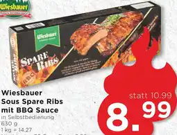 Unimarkt Wiesbauer Sous Spare Ribs mit BBQ Sauce 630g Angebot