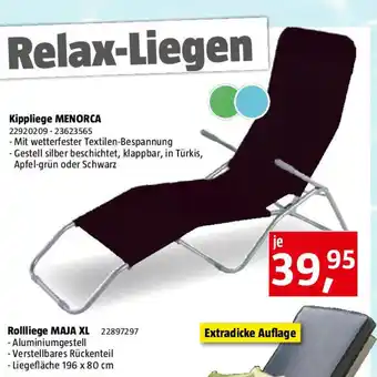 Bauhaus Kippliege MENORCA Angebot
