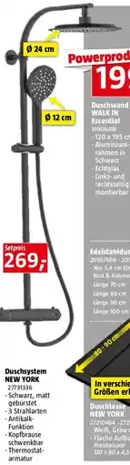 Bauhaus Duschsystem NEW YORK Angebot