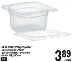 Metro GN Behälter Polypropylen Angebot