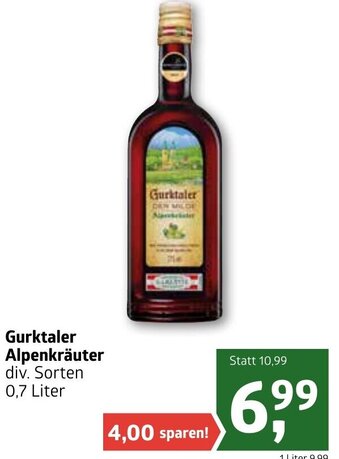 ADEG Gurktaler Alpenkräuter 0,7 Liter Angebot