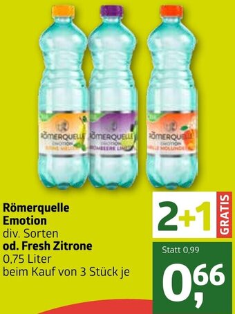 ADEG Römerquelle Emotion Od. Fresh Zitrone 0,75 Liter Angebot