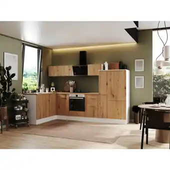 XXXLutz Eckküche 175/310 cm in Weiß, Eiche Artisan Angebot