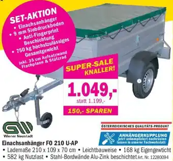 Forstinger Einachsanhänger FO 210 U-AP Angebot