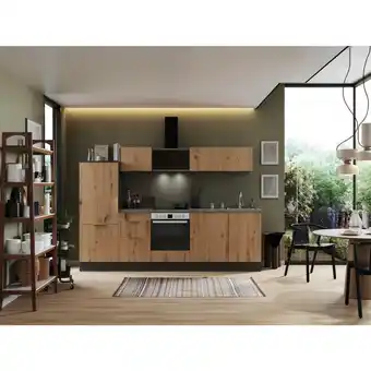 XXXLutz Küchenblock 280 cm in Grau, Eiche Artisan Angebot