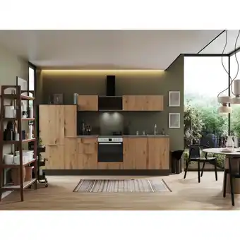 XXXLutz Küchenblock 310 cm in Grau, Eiche Artisan Angebot