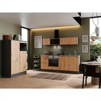 XXXLutz Küchenblock 340 cm in Grau, Eiche Artisan Angebot