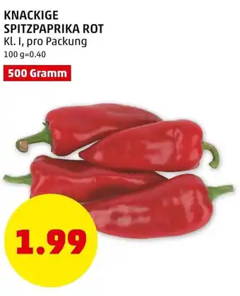 PENNY Knackige Spitzpaprika Rot 500 Gramm Angebot