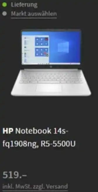 Media Markt HP Notebook 14s- Angebot