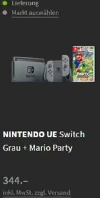 Media Markt Nintendo UE Switch Grau + Mario Party Angebot