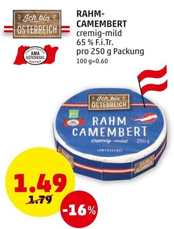 PENNY Rahm Camembert 250 g Angebot