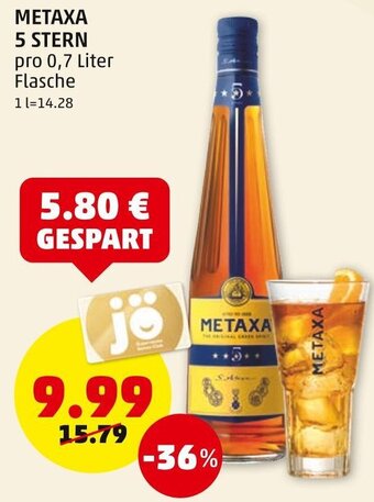 PENNY Metaxa 5 Stern 0,7 Liter Angebot