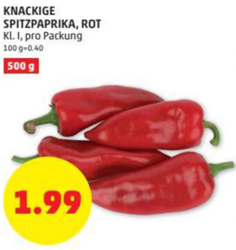 PENNY Knackige Spitzpaprika, Rot 500g Angebot