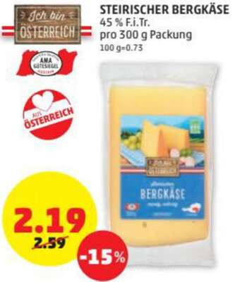 PENNY Steirischer Bergkäse 300g Angebot
