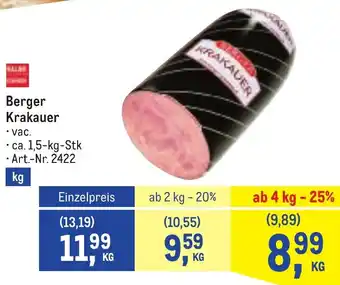 Metro Berger Krakauer Angebot