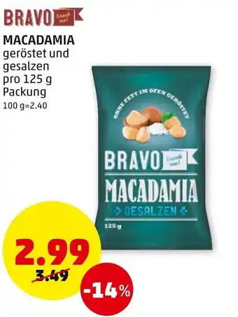 PENNY Bravo Macadamia 125 g Angebot