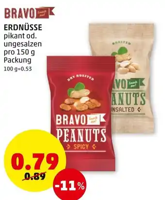 PENNY Bravo Erdnüsse 150 g Angebot