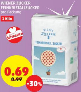 PENNY Wiener Zucker Feinkristallzucker 1 Kilo Angebot