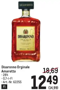 Metro Disaronno Orginale Amaretto Angebot