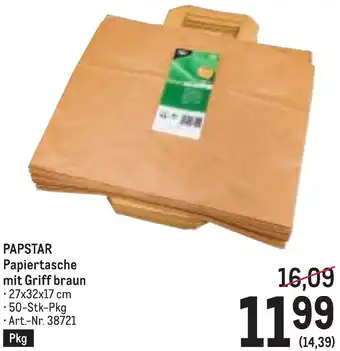 Metro PAPSTAR Papiertasche mit Griff braun Angebot