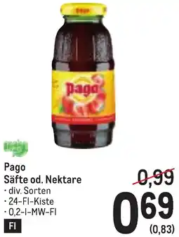 Metro Pago Säfte od. Nektare Angebot