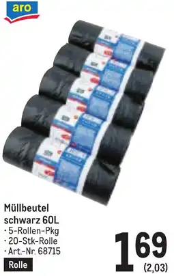 Metro Müllbeutel schwarz 60L Angebot