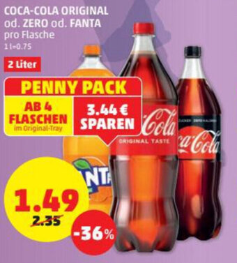 PENNY Coca-Cola Original Od. Zero Od. Fanta 2 Liter Angebot