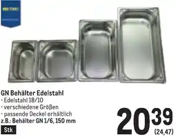 Metro GN Behälter Edelstahl Angebot