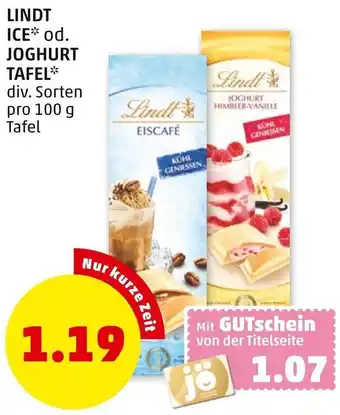 PENNY Lindt Ice Od. Joghurt Tafel 100 g Angebot