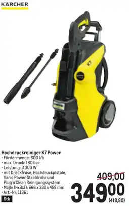 Metro Hochdruckreiniger K7 Power Angebot
