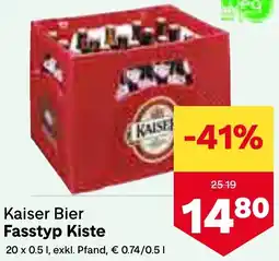 MPreis Kaiser Bier Fasstyp Kiste 20x 0.5 l Angebot