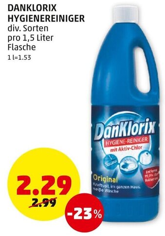 PENNY Danklorix Hygienereiniger 1,5 Liter Angebot